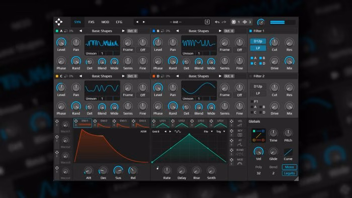Free wavetable synthesizer plugin TetraOP by Tilr