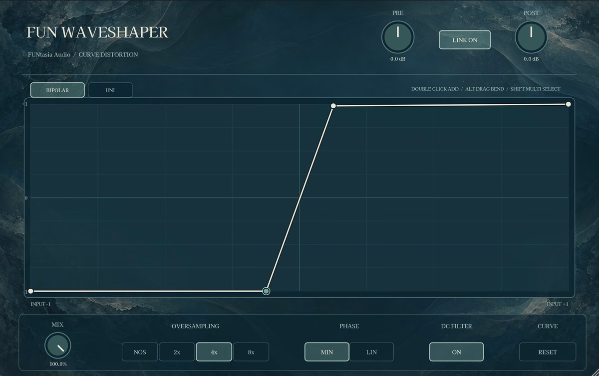 FUN WaveShaper: Free Waveshaping Plugin by FUNtasia Audio