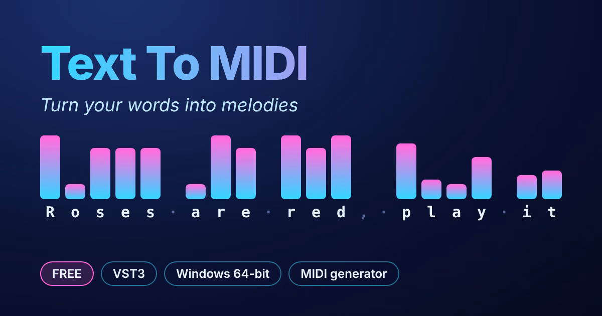Text To MIDI: Free MIDI Generator Plugin by Davide Perico